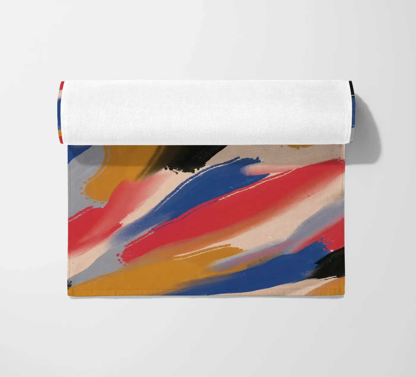 Disegno a pennellate diagonali telo mare da Little Dean