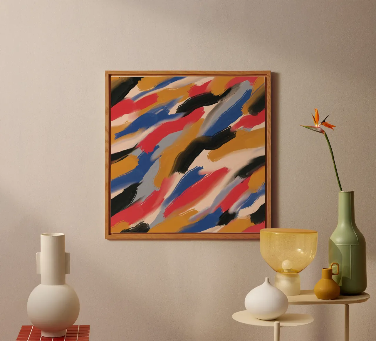 Diagonal brushstrokes pattern alu-dibond by Little Dean