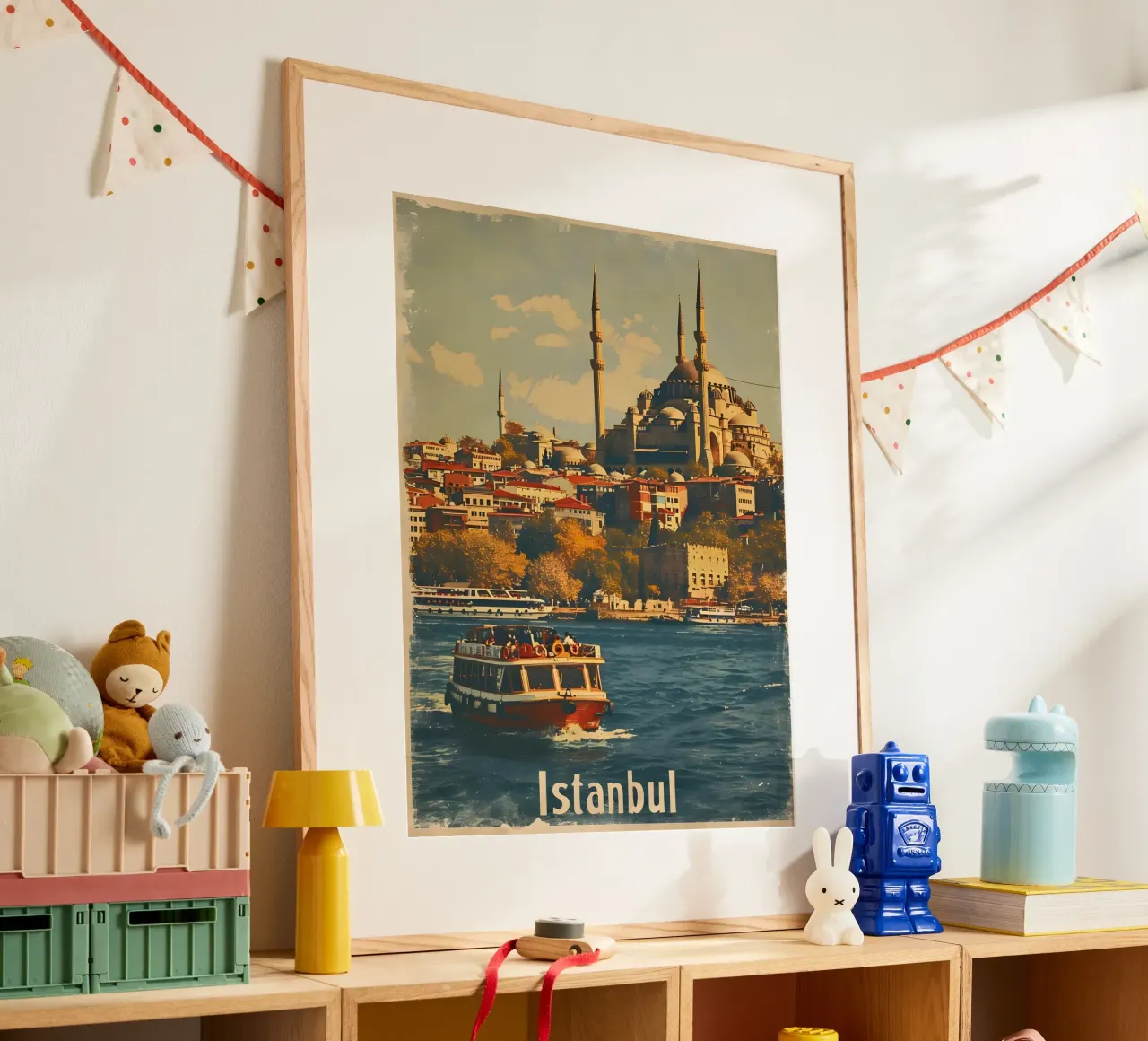 Istanbul Vintage Bosporus Blaue Mosche Poster von Vintage Travel Art