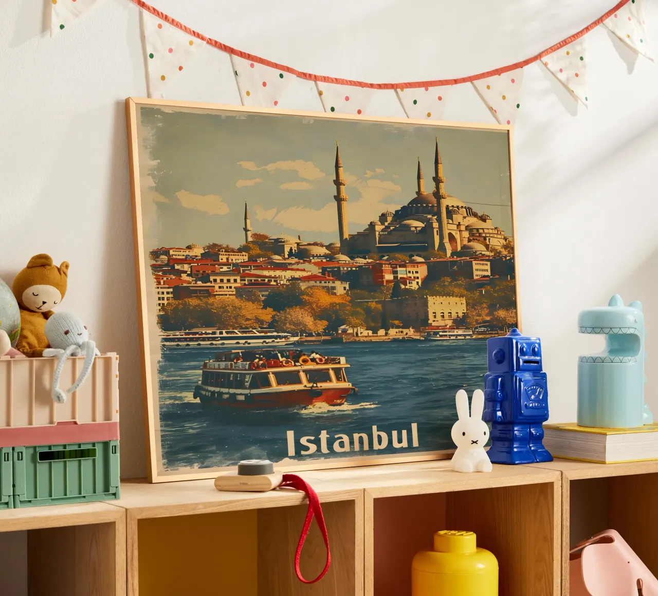 Istanbul Vintage Bosporus Blaue Mosche Poster von Vintage Travel Art