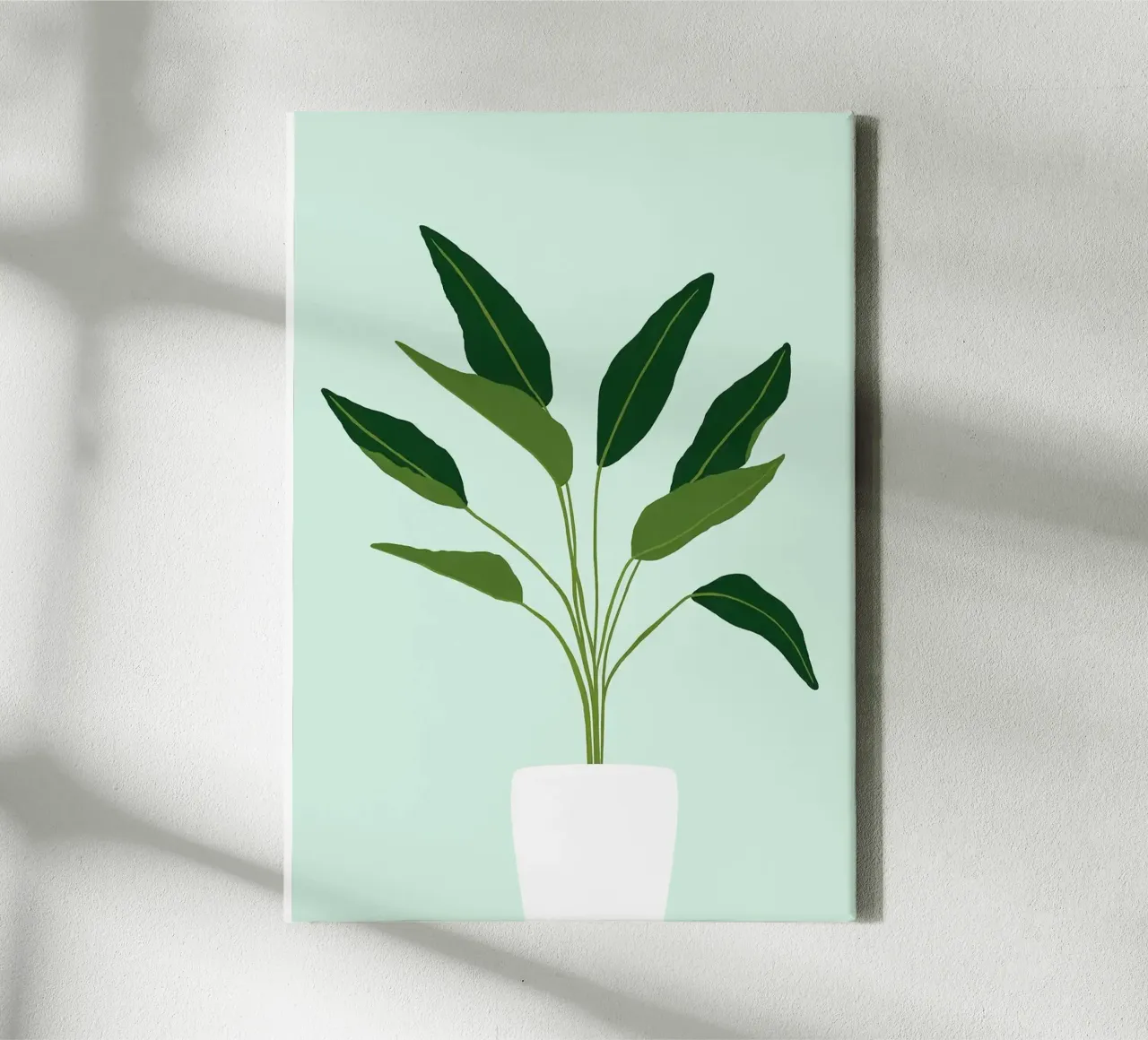 pianta in vaso tela con Cornice a cassetta da Abstract Botanical Art
