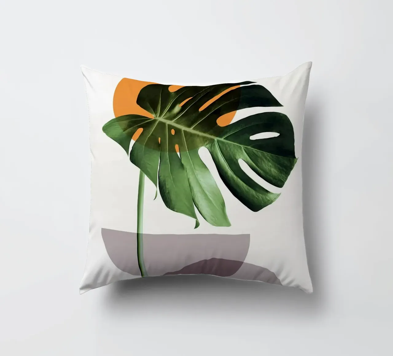 monstera leaf decorative cushion by Abstract Botanical Art