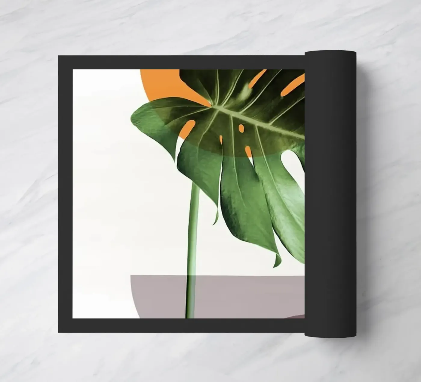 monstera leaf doormat by Abstract Botanical Art