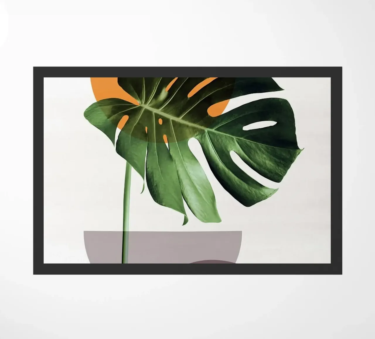 monstera leaf doormat by Abstract Botanical Art