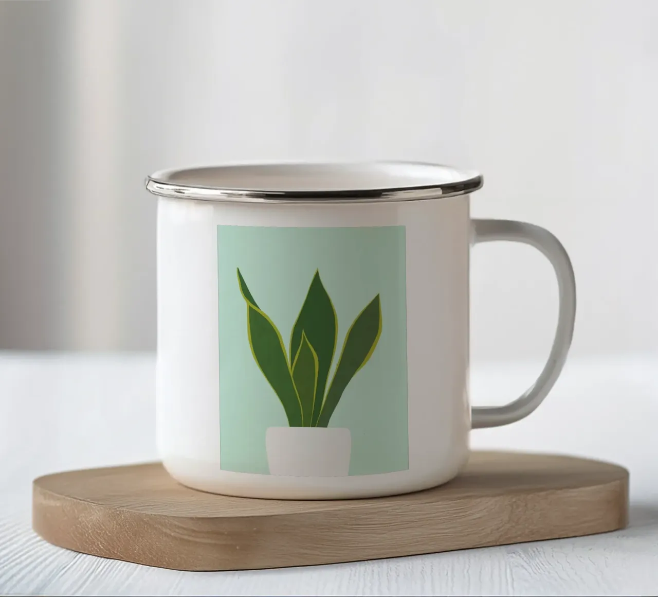 impianto tazza in smalto da Abstract Botanical Art