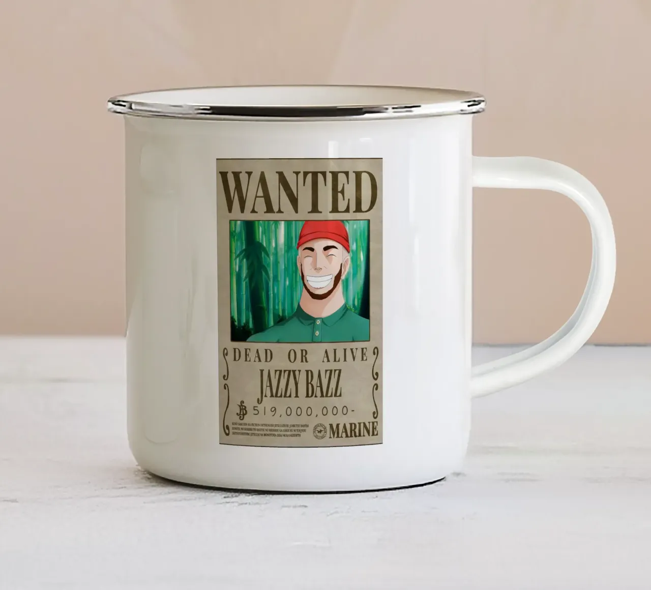 Cercasi Jazzy Bazz tazza in smalto da Collins Shop