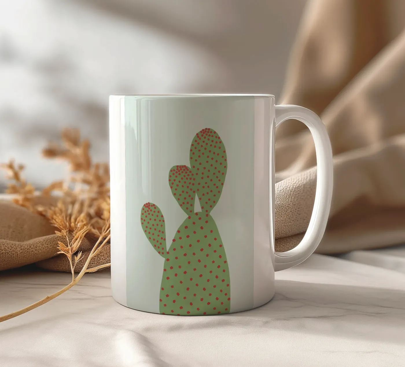 cactus ceramic mug by Abstract Botanical Art