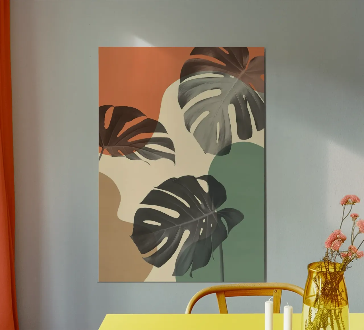 foglie di monstera poster con telaio in plastica da Abstract Botanical Art