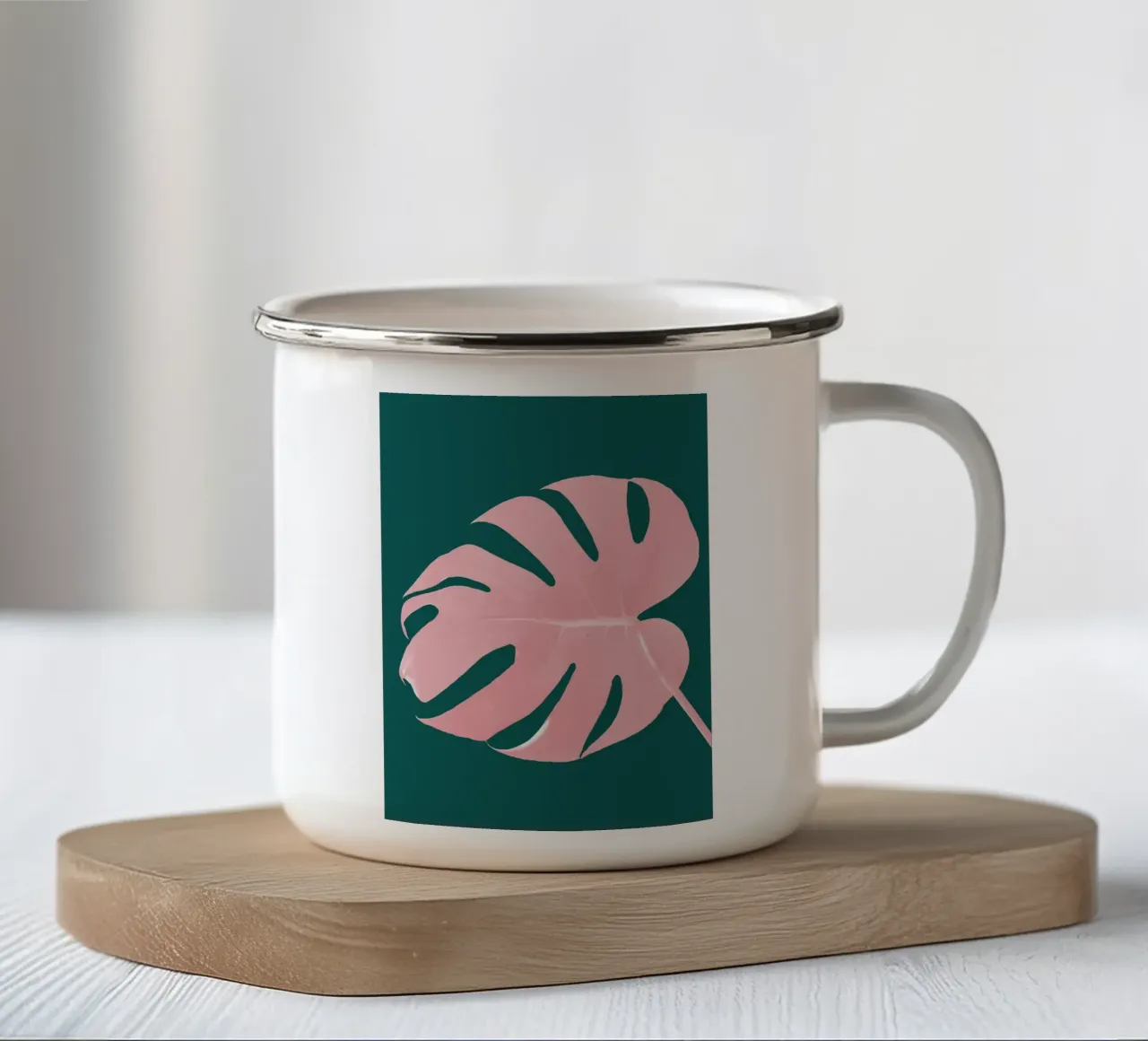 monstera tazza in smalto da Abstract Botanical Art