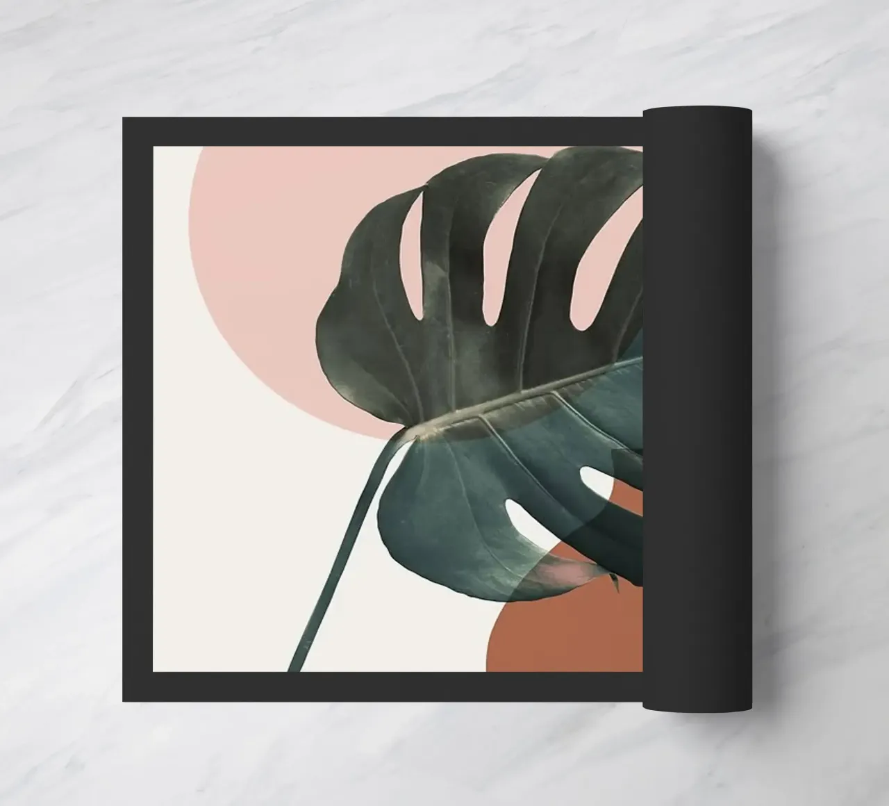 monstera leaf doormat by Abstract Botanical Art