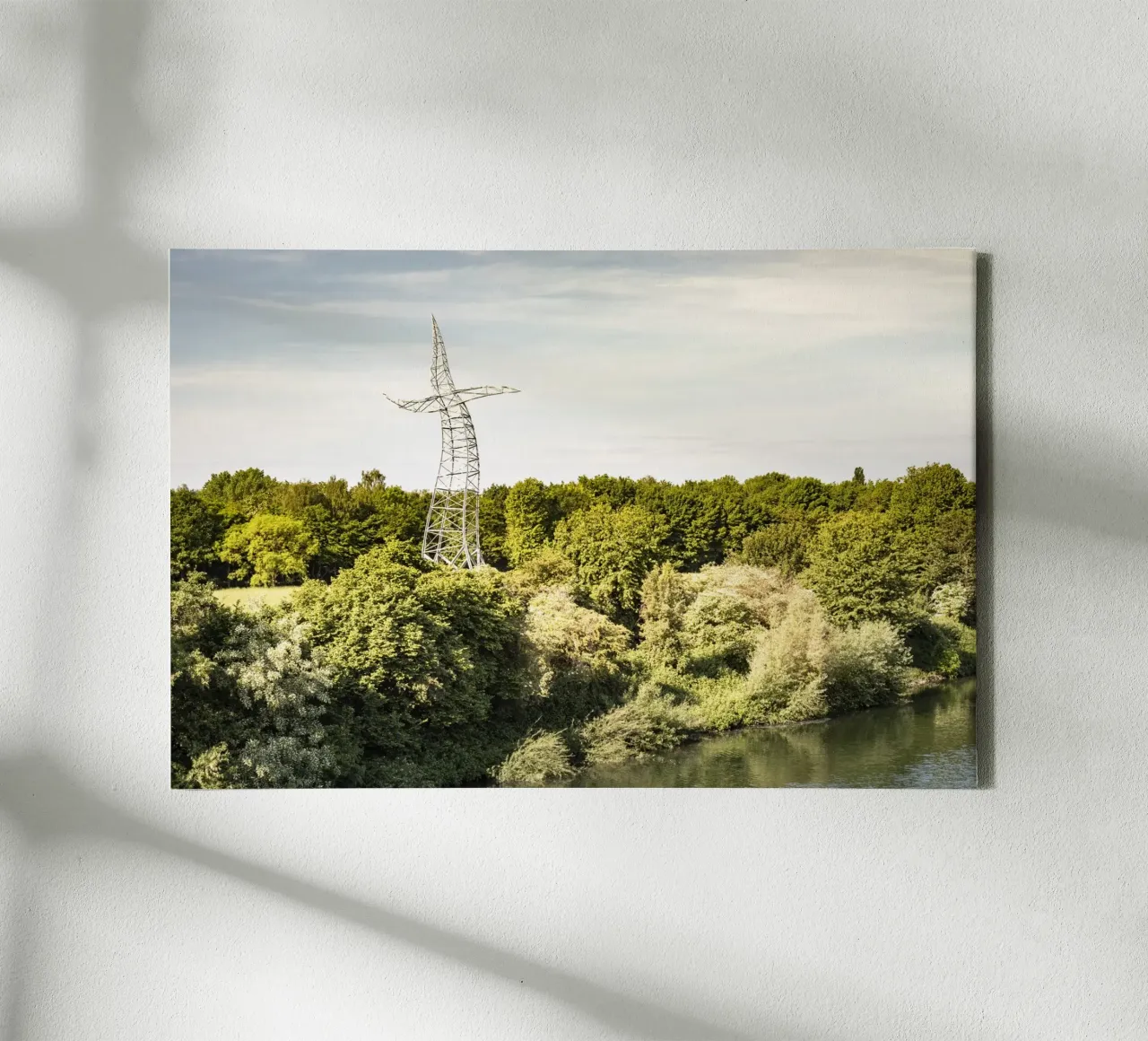 Dansende hoogspanningsmast canvas met Baklijst van Ruhrgebietsansichten