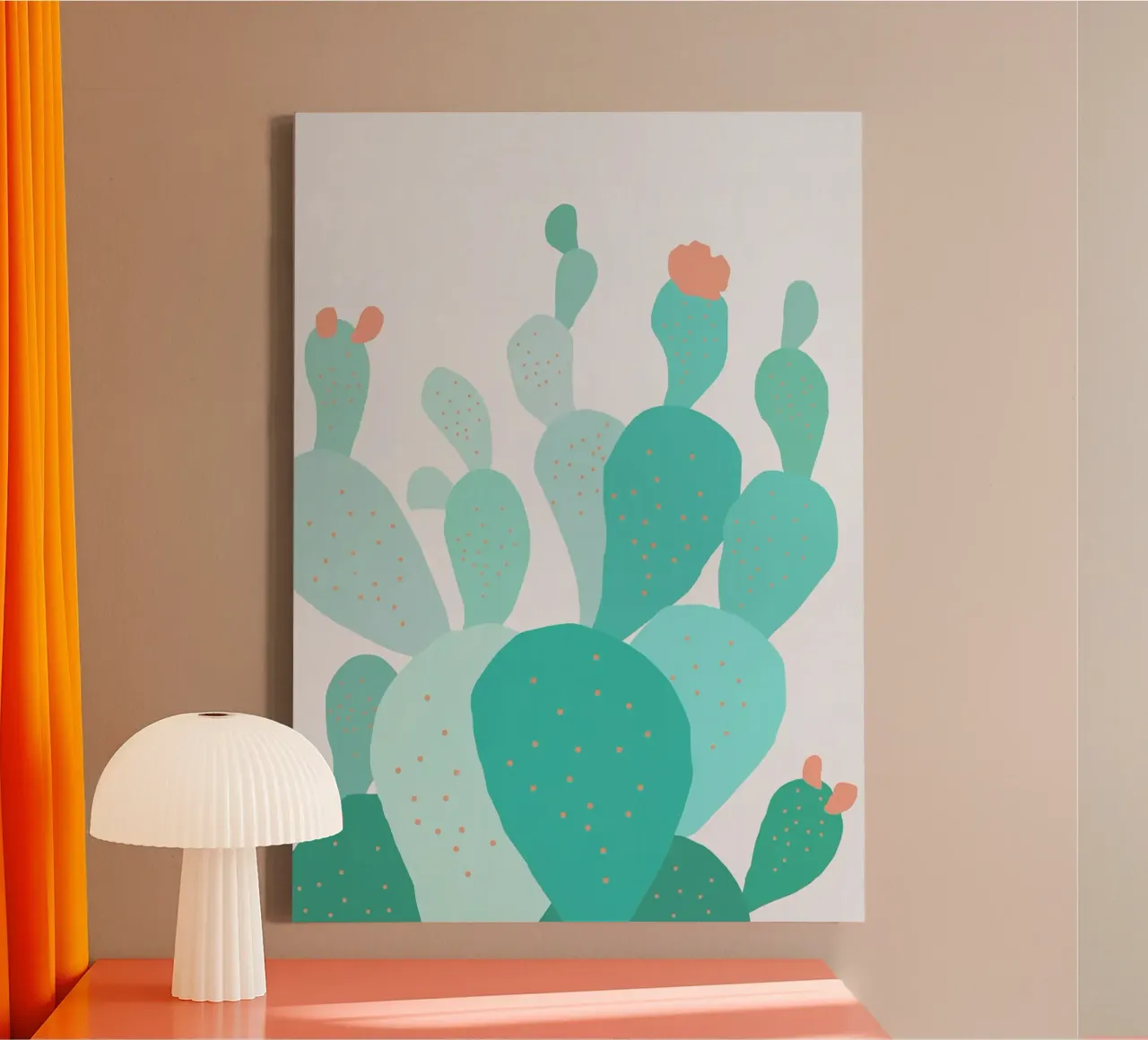 cactus tela con Cornice a cassetta da Abstract Botanical Art