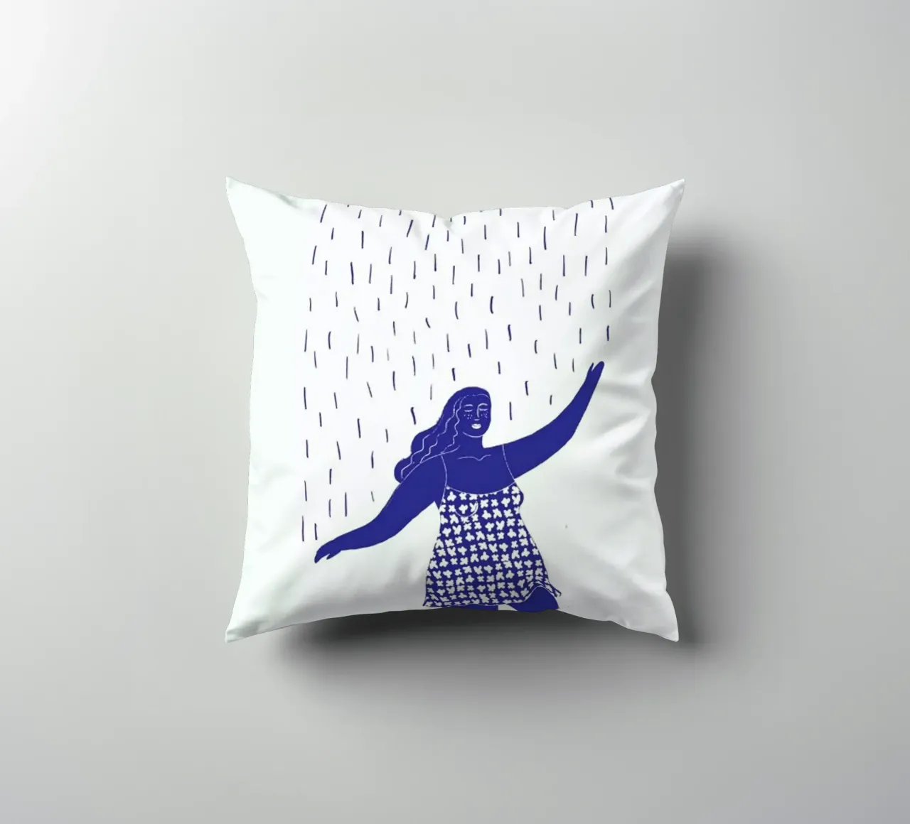 Dancing in the Rain Blue cuscino da Graphite