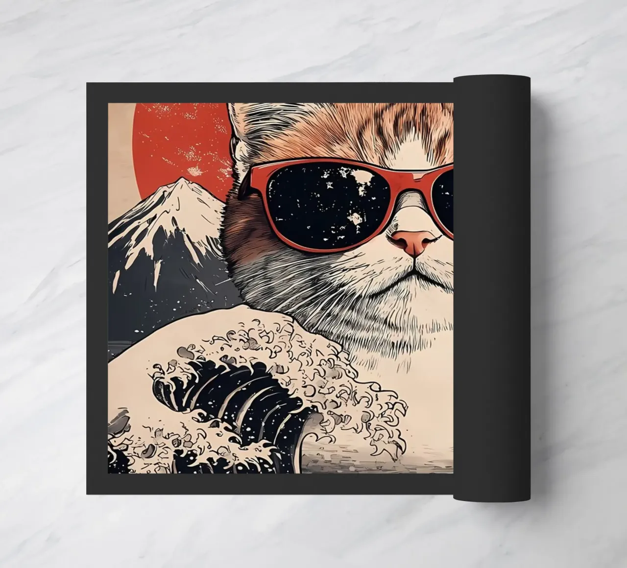 Katzen-Sonnenbrille Welle Berge Fußmatte von Paul Vasquez