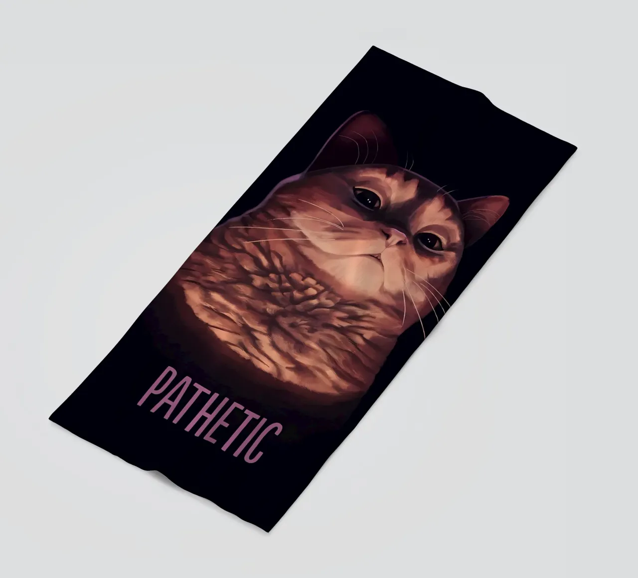 gatto umorismo testo animale baffi telo mare da Paul Vasquez