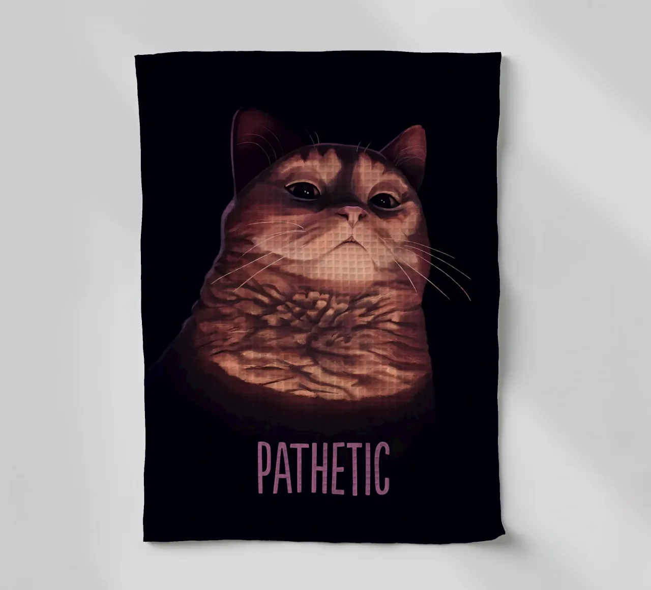 gatto umorismo testo animale baffi canovaccio da cucina da Paul Vasquez