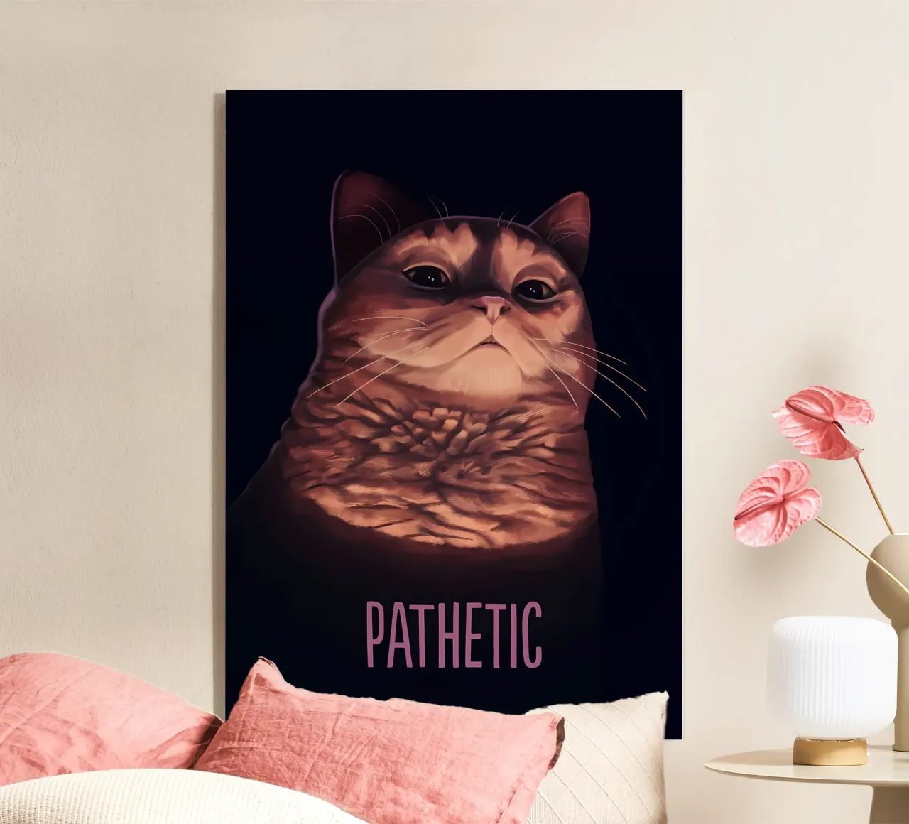 gatto umorismo testo animale baffi plexiglass da Paul Vasquez
