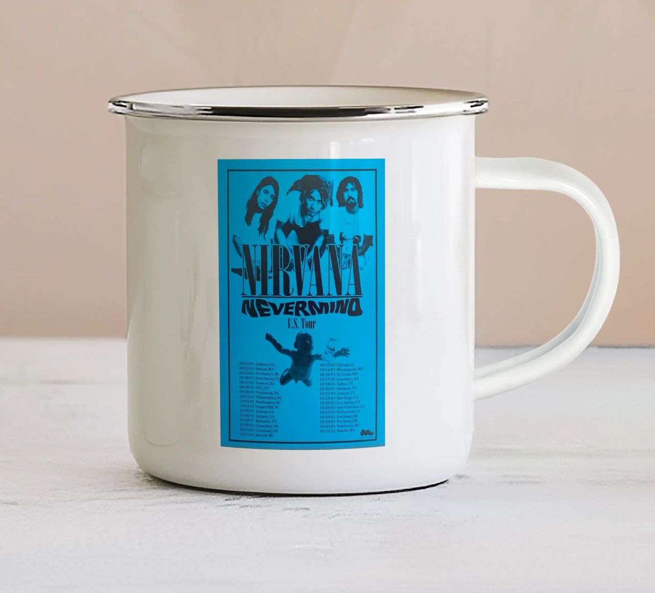 Nirvana - Nevermind Tour tazza in smalto da British ART Store