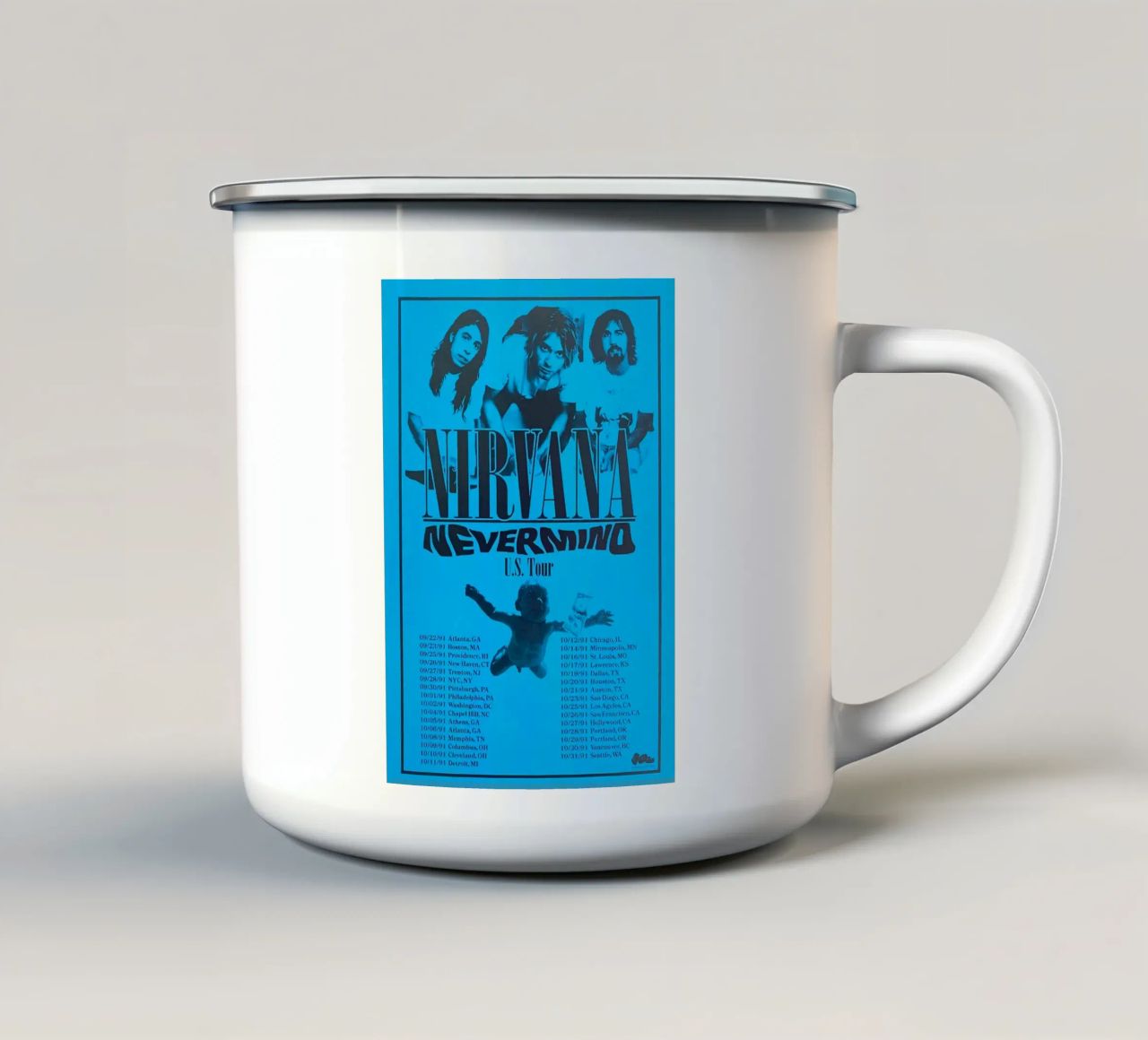 Nirvana - Nevermind Tour tazza in smalto da British ART Store