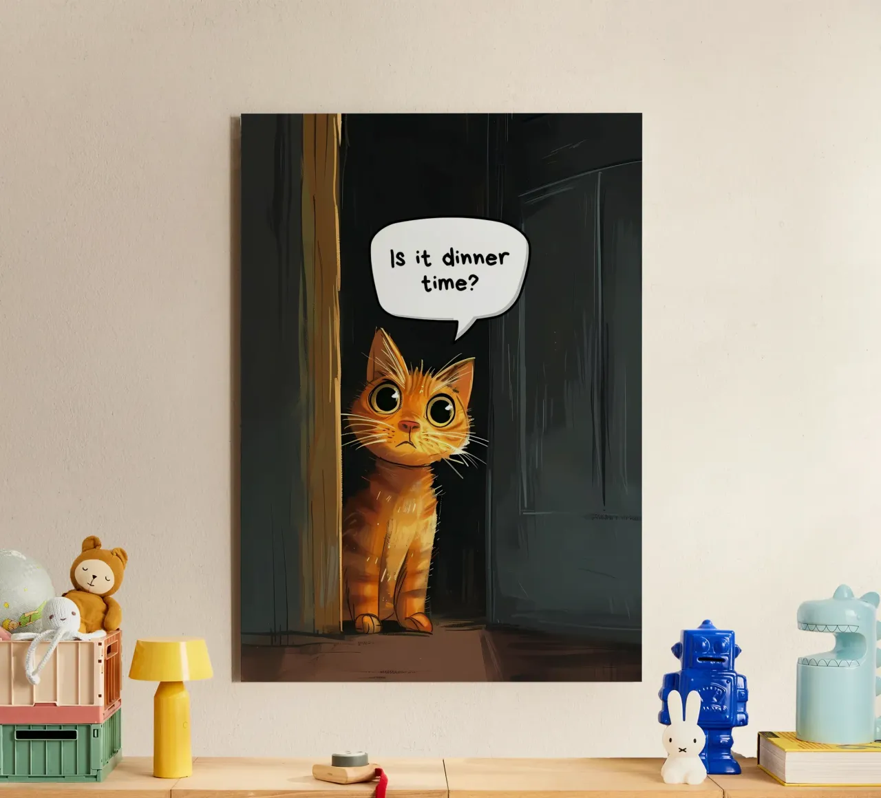 cat door speech-bubble question forex plate by MinimalistPosterCharles