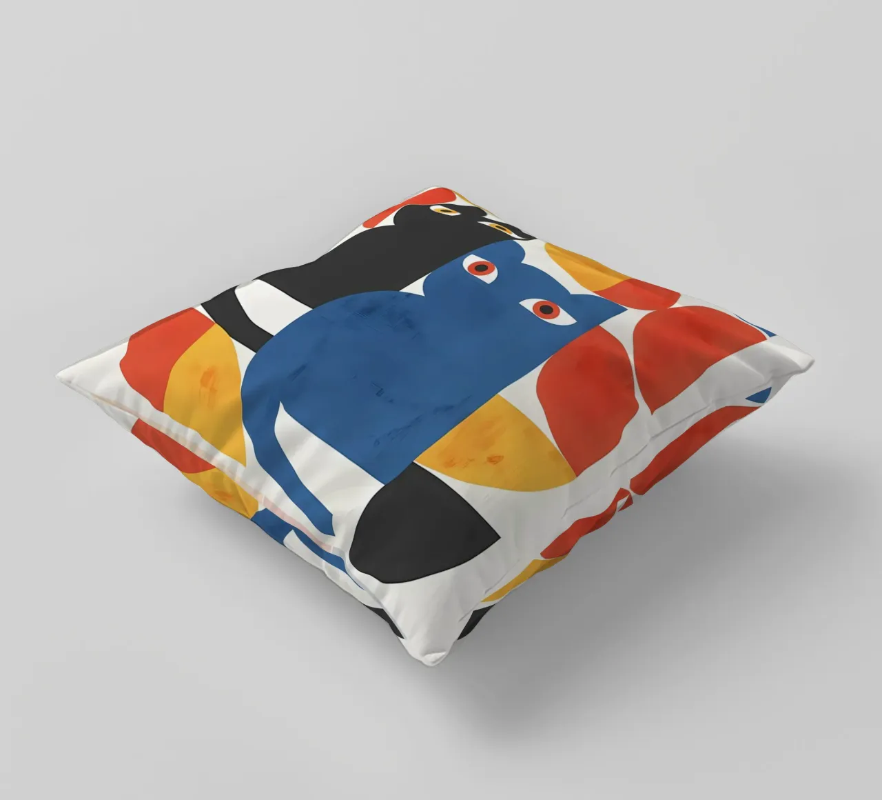 gatti forme astratte elementi grafici cuscino da MinimalistPosterCharles