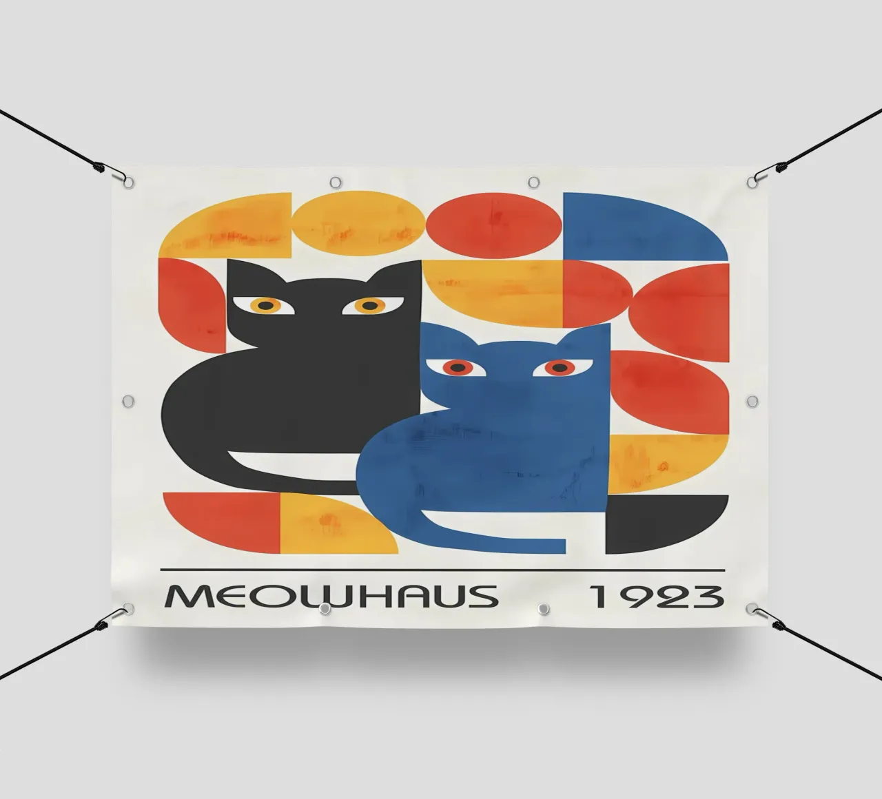 gatti forme astratte elementi grafici telo in pvc da MinimalistPosterCharles