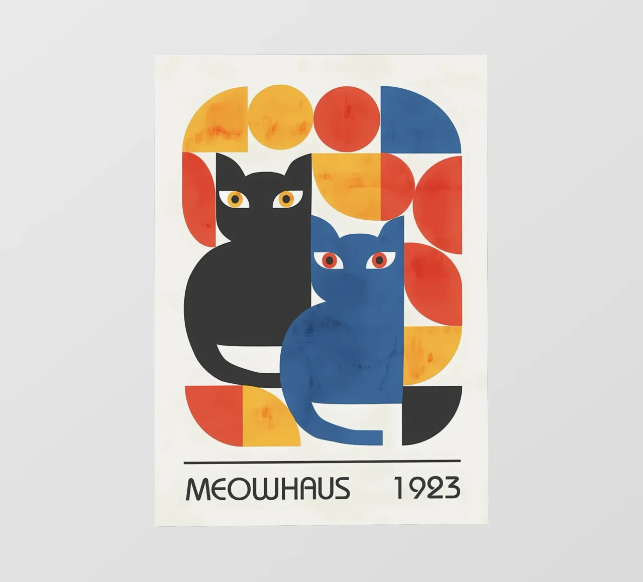 gatti forme astratte elementi grafici telo in pvc da MinimalistPosterCharles