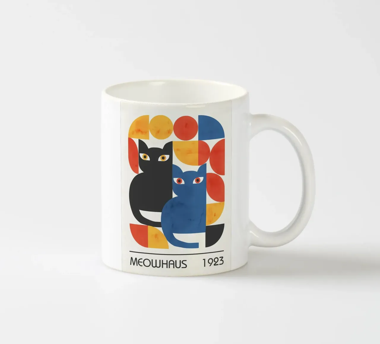 gatti forme astratte elementi grafici tazza in ceramica da MinimalistPosterCharles