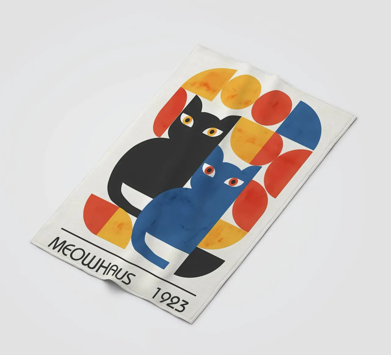 gatti forme astratte elementi grafici coperta in pile da MinimalistPosterCharles