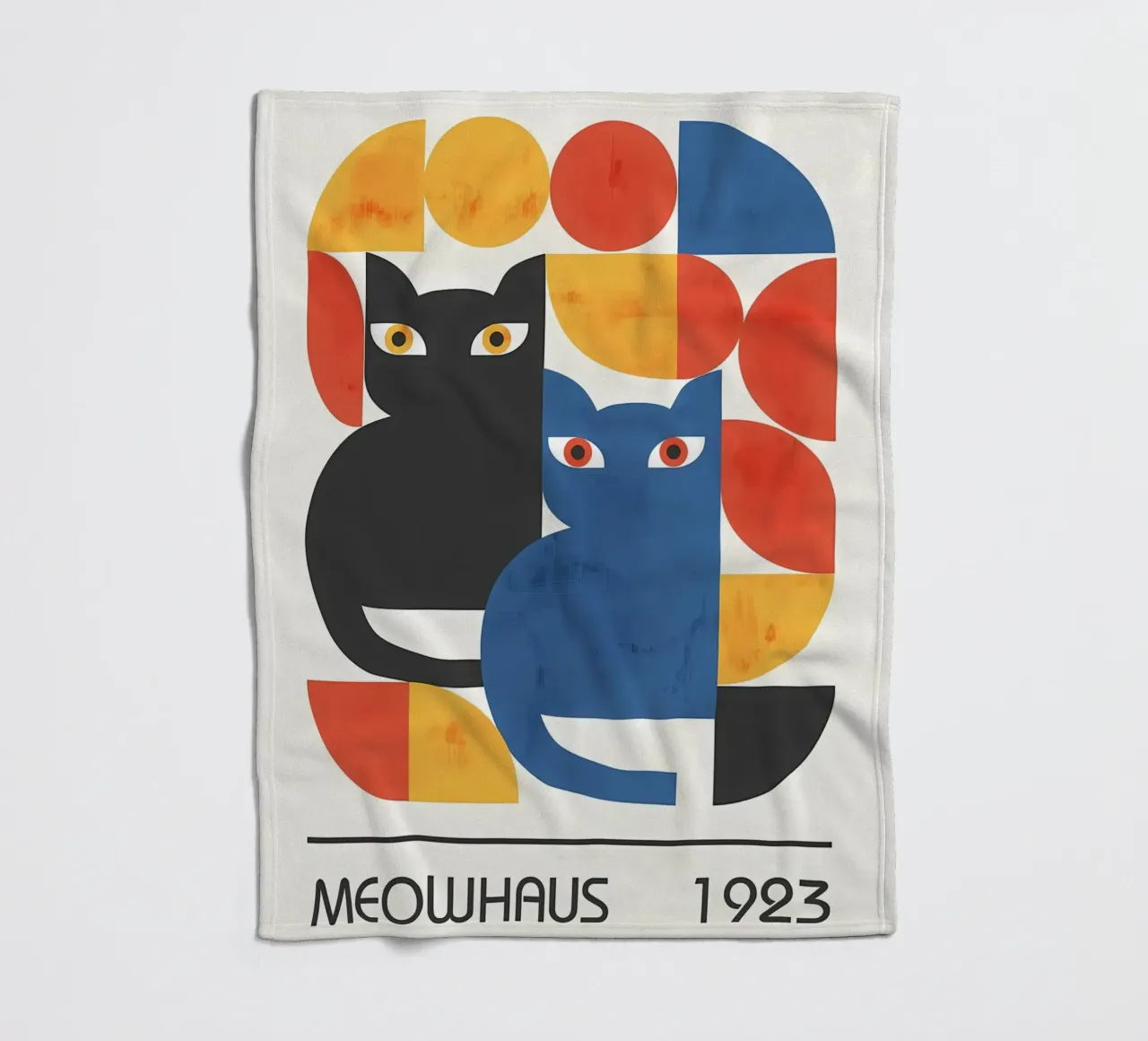 gatti forme astratte elementi grafici coperta in pile da MinimalistPosterCharles