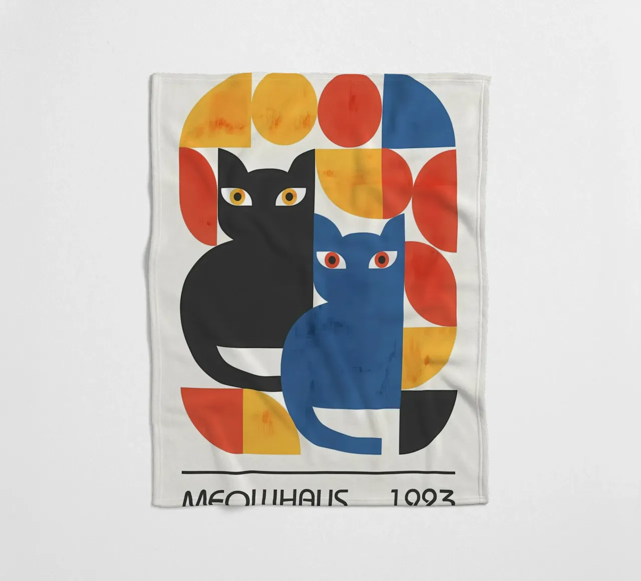 gatti forme astratte elementi grafici coperta in pile da MinimalistPosterCharles
