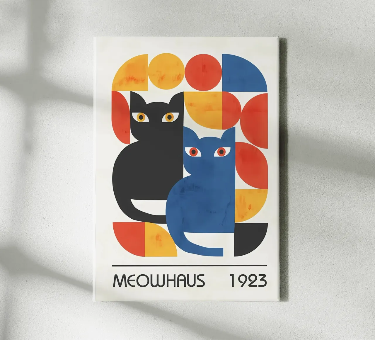 gatti forme astratte elementi grafici tela da MinimalistPosterCharles
