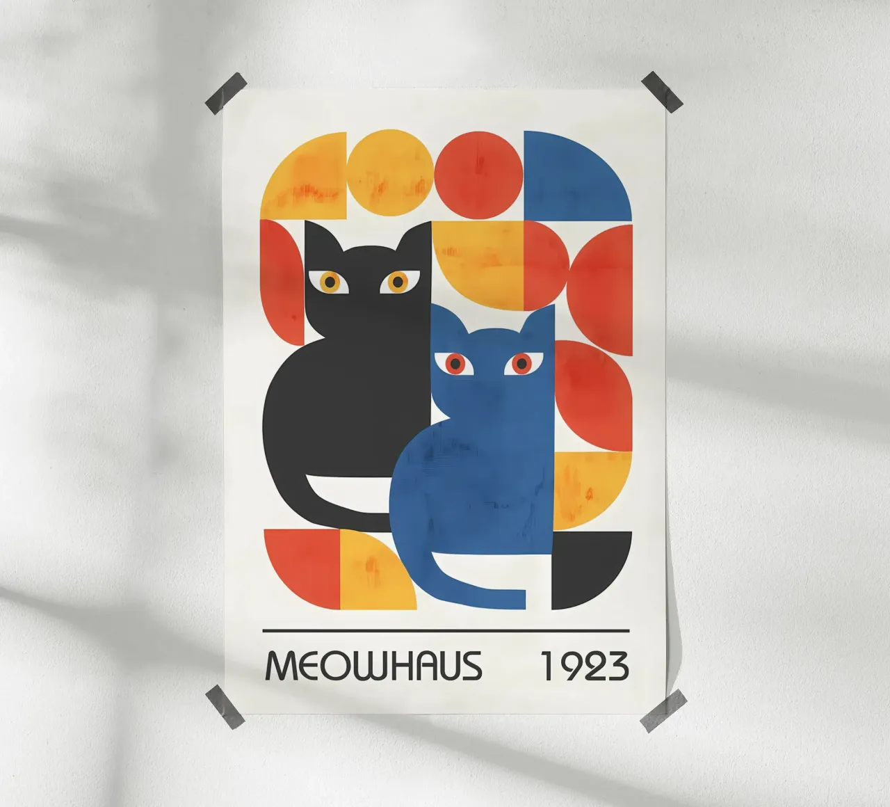 chats formes abstraites éléments graphiques poster de MinimalistPosterCharles