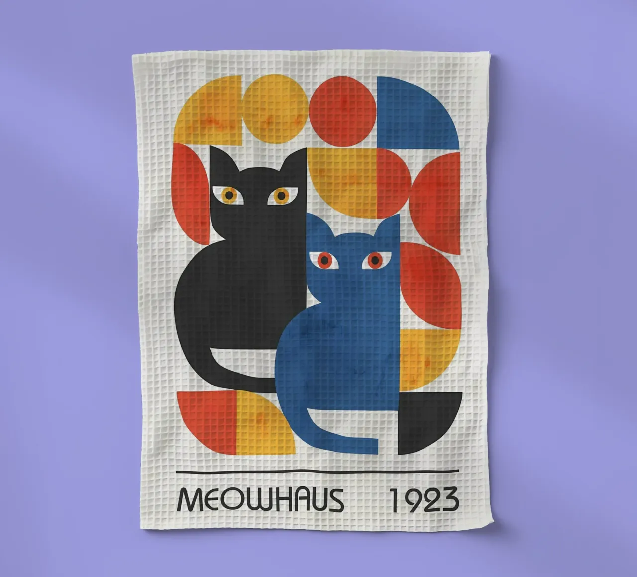 gatti forme astratte elementi grafici canovaccio da cucina da MinimalistPosterCharles