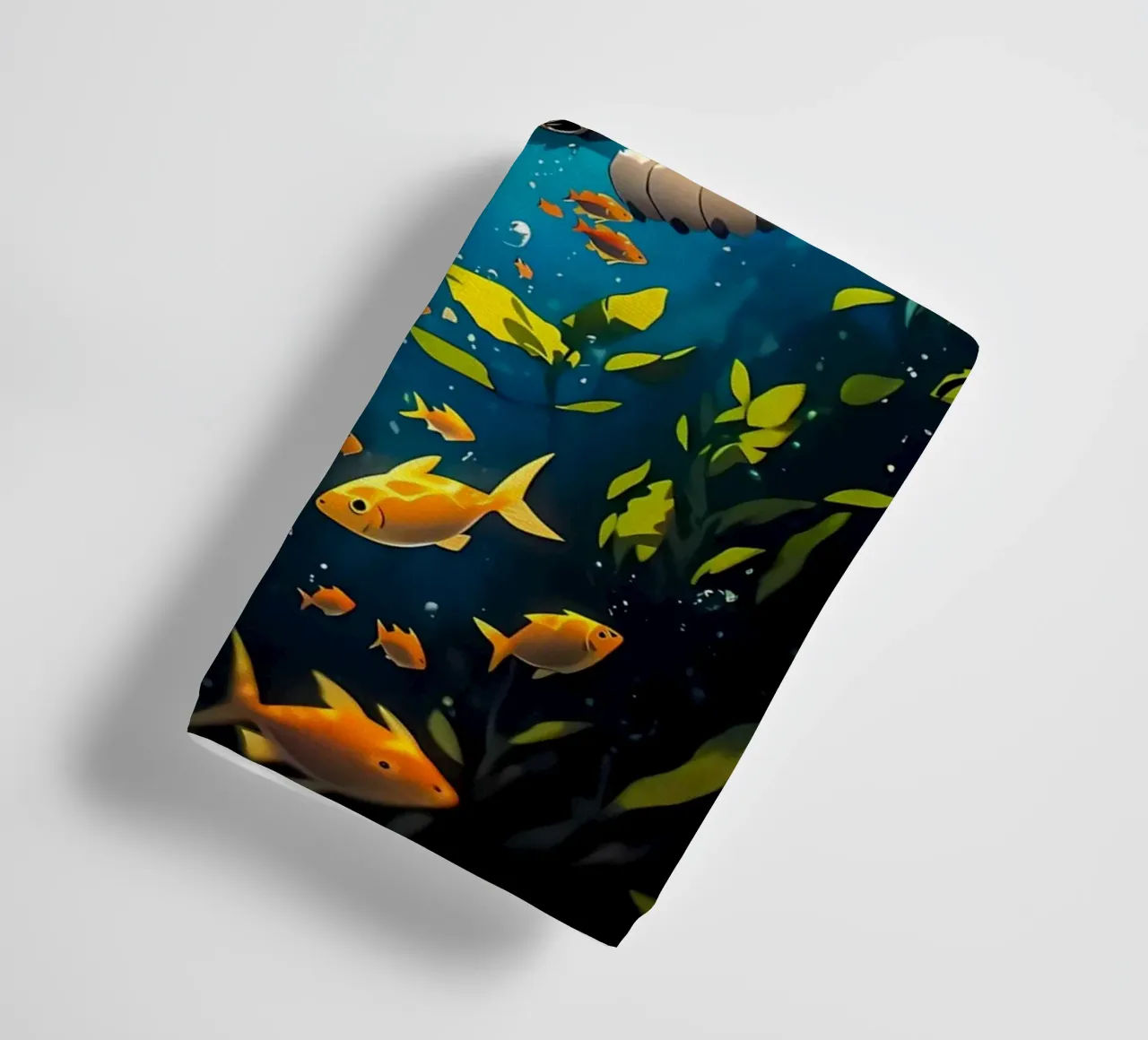 chat sous l'eau poisson algue serviette de bain de MinimalistPosterCharles