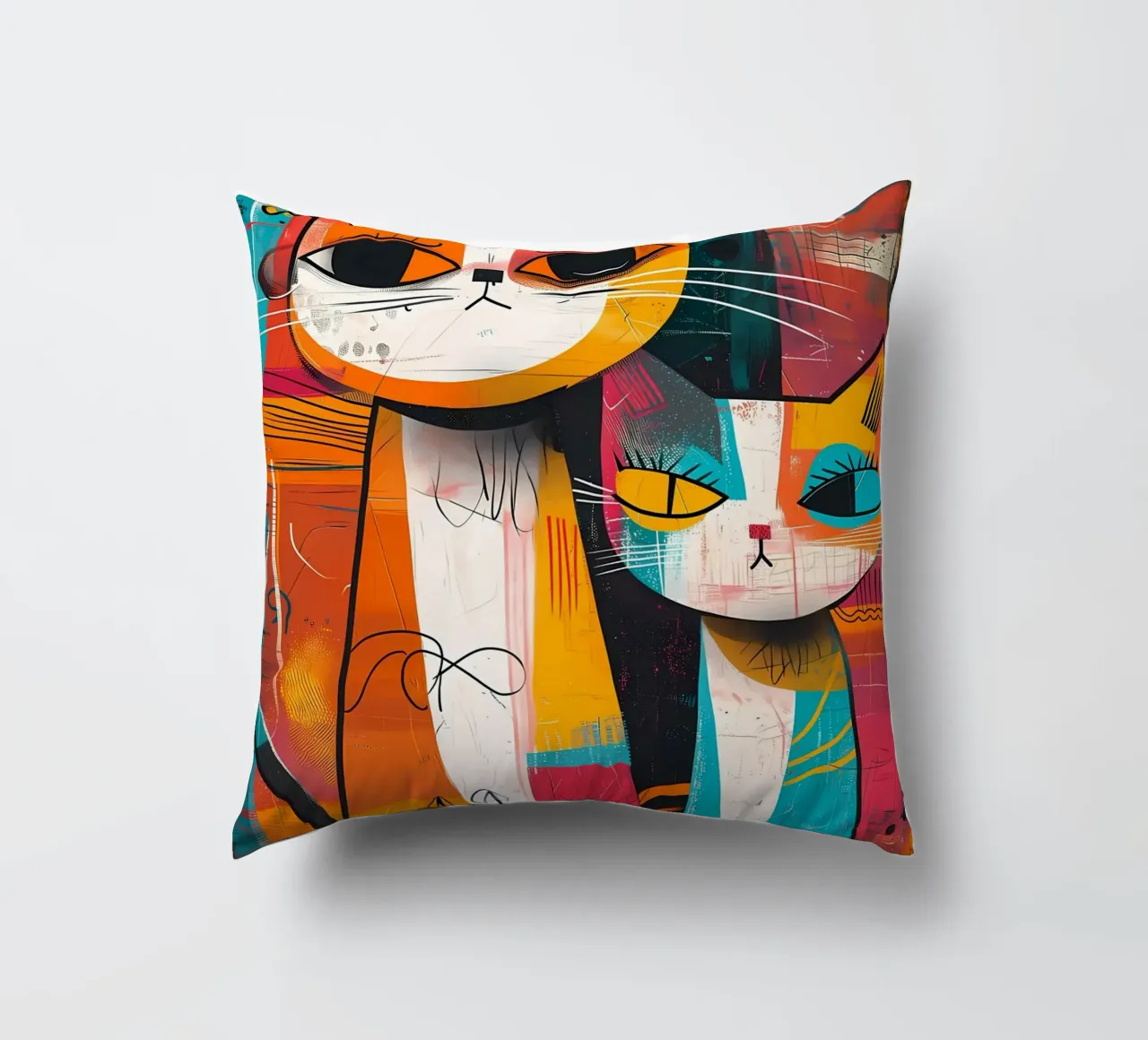 gatti felini baffi code cuscino da Dale Edward YoungJr