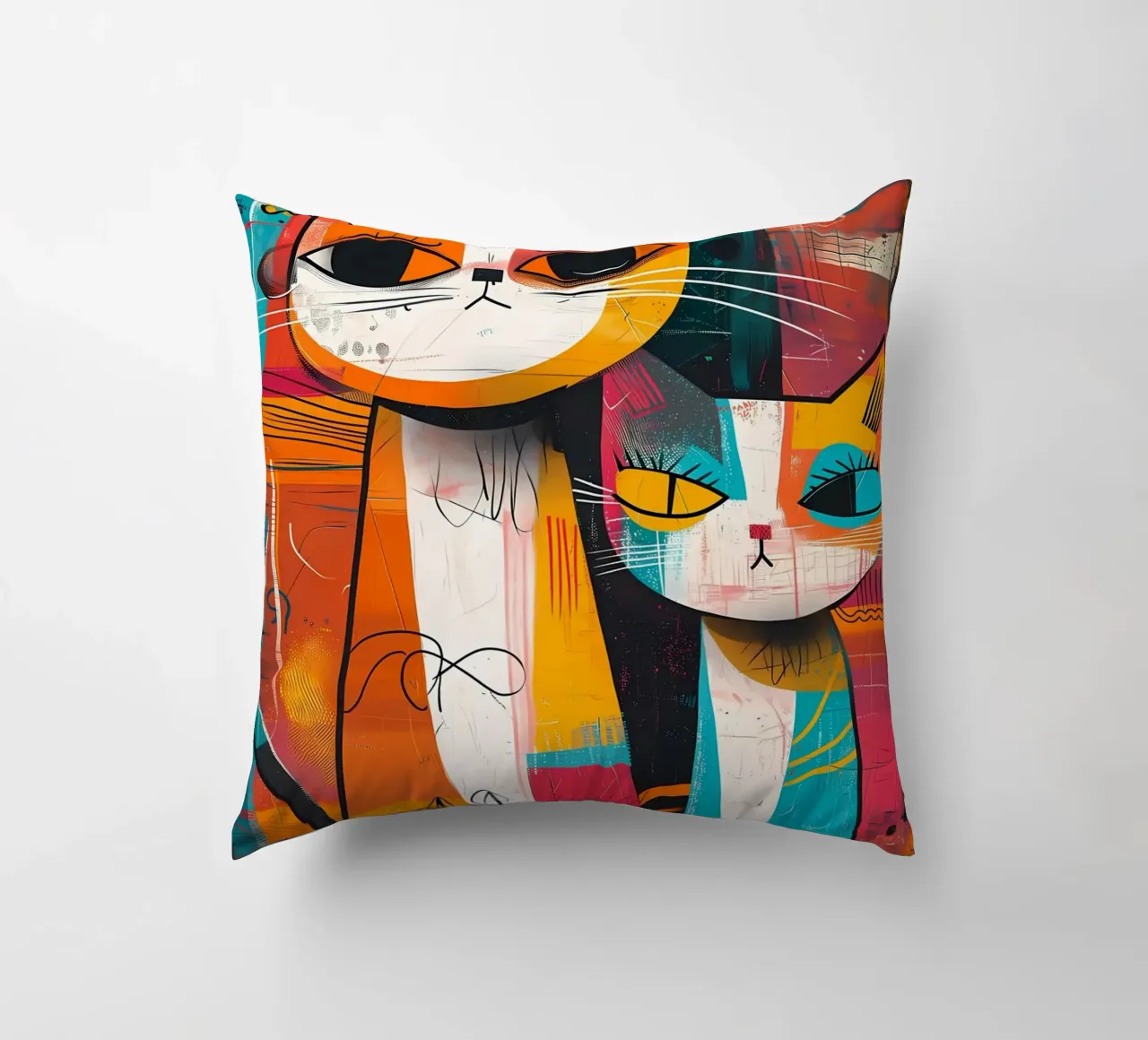 gatti felini baffi code cuscino da Dale Edward YoungJr