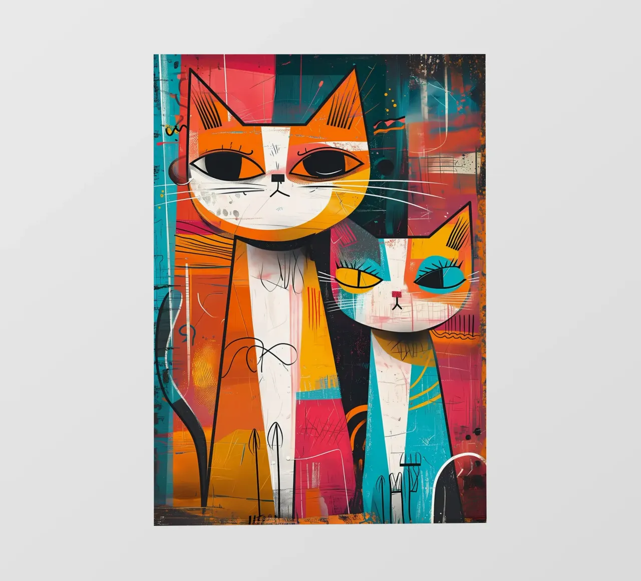 gatti felini baffi code telo in pvc da Dale Edward YoungJr