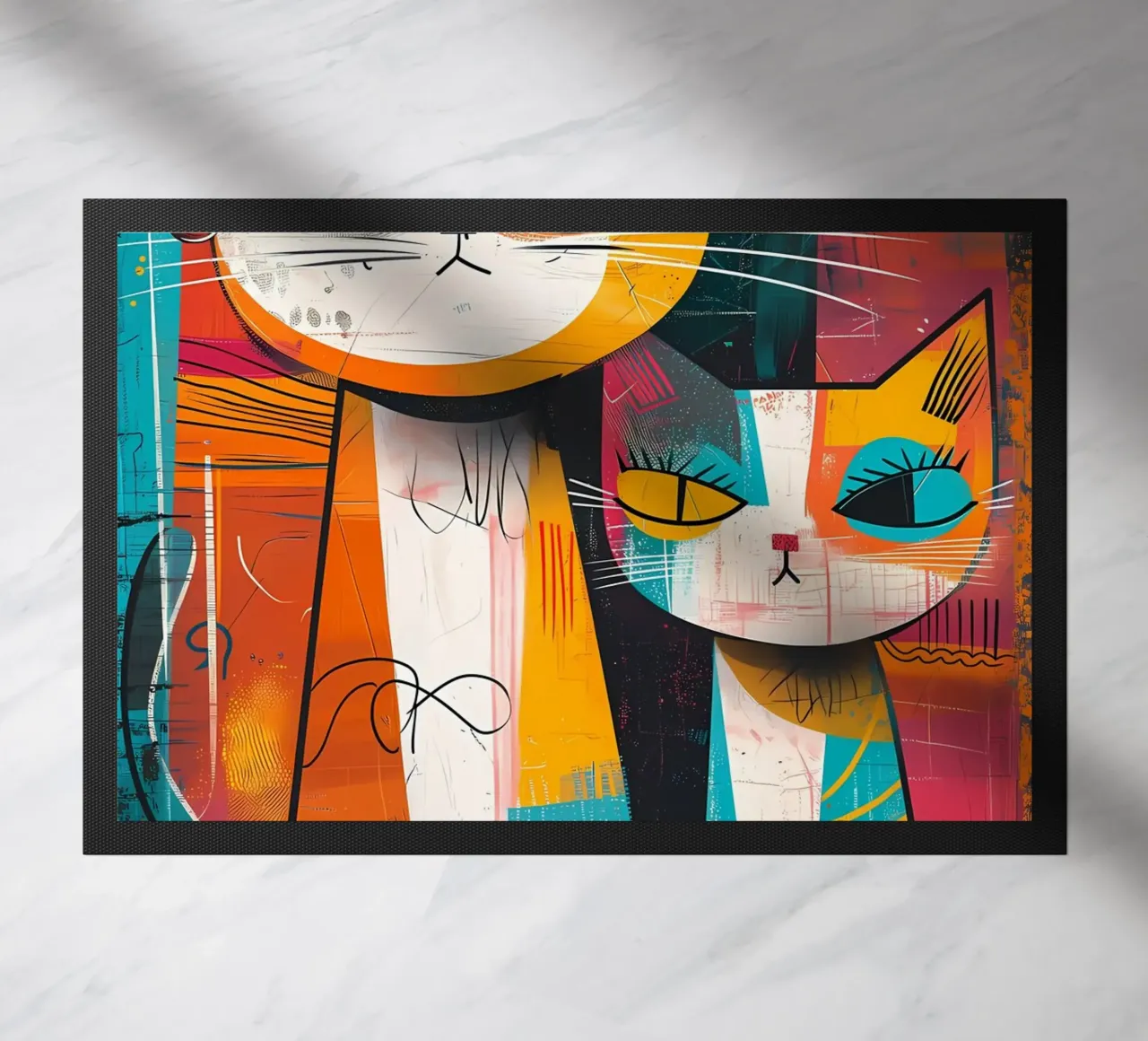 gatti felini baffi code zerbino da Dale Edward YoungJr