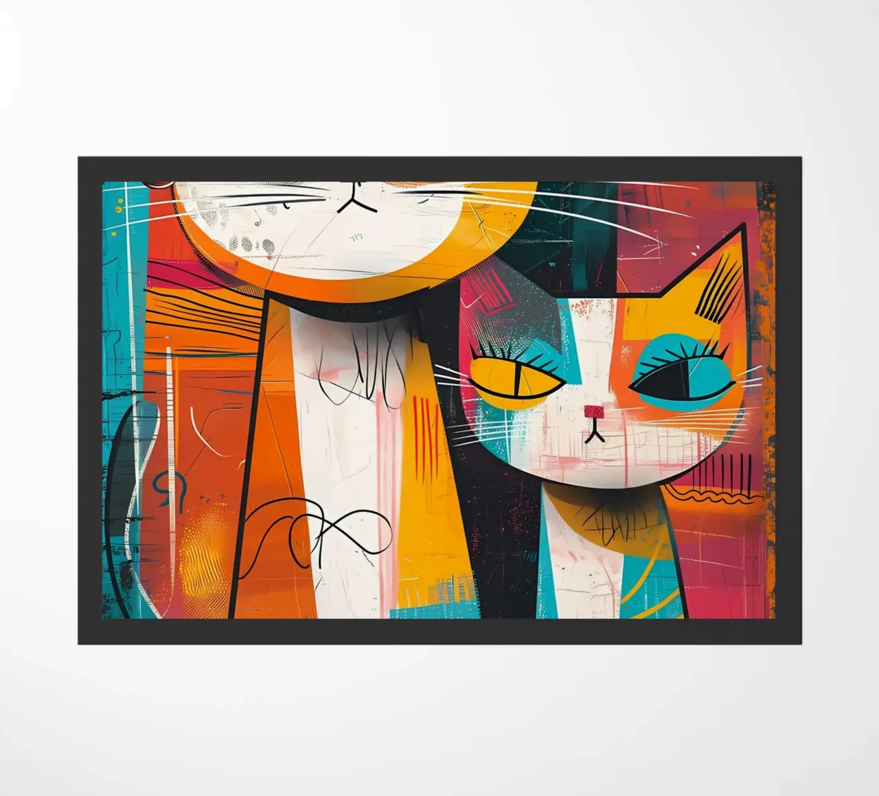 gatti felini baffi code zerbino da Dale Edward YoungJr