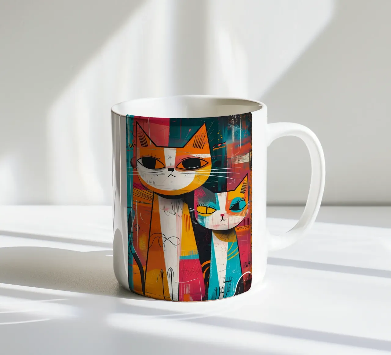 gatti felini baffi code tazza in ceramica da Dale Edward YoungJr