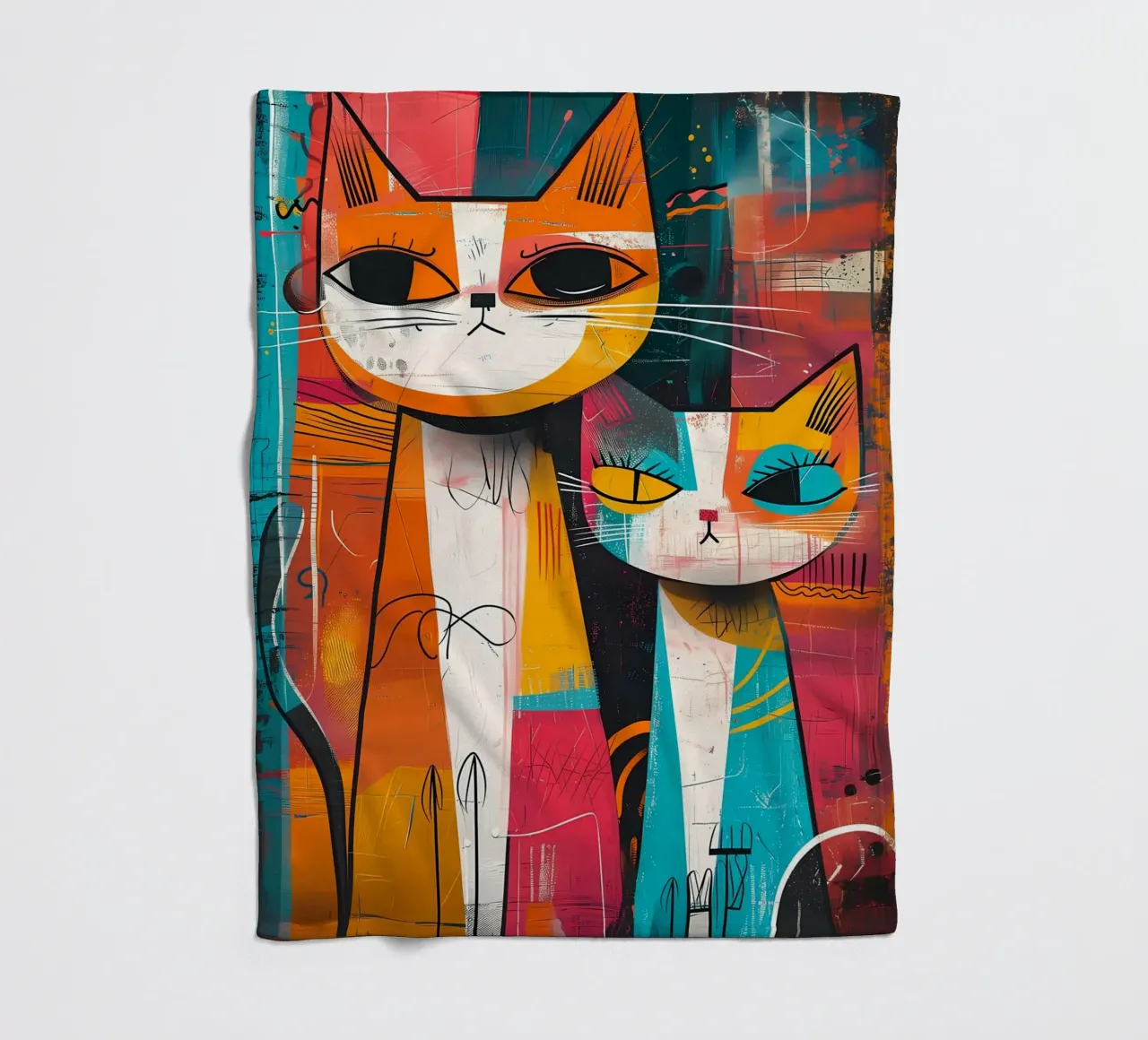 gatti felini baffi code coperta in pile da Dale Edward YoungJr