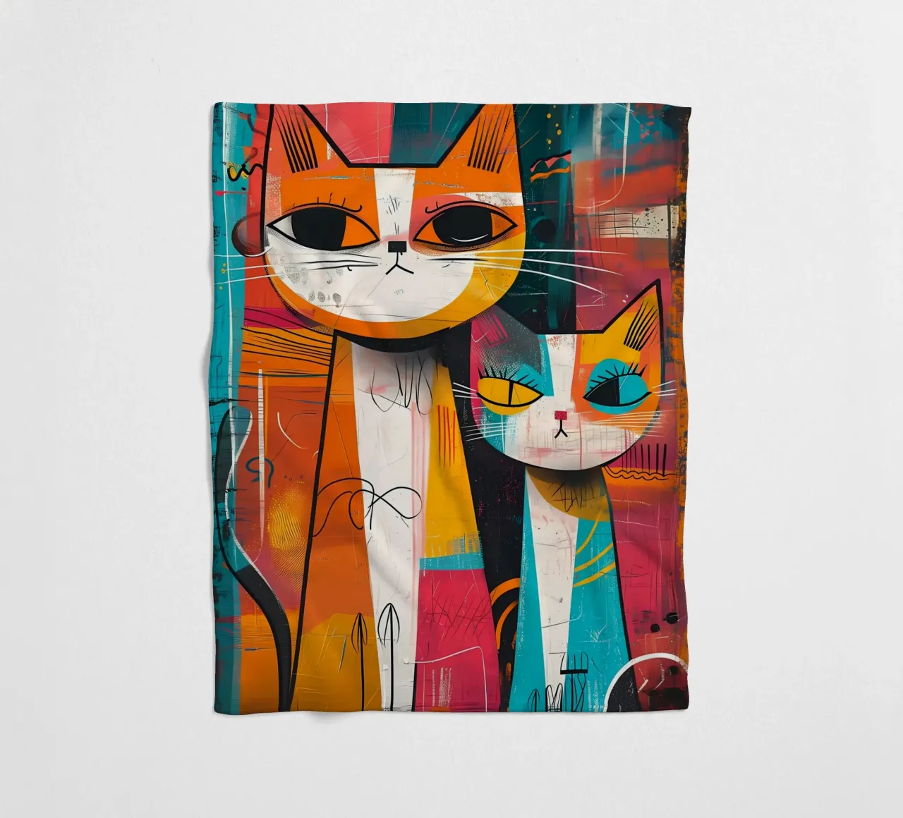 gatti felini baffi code coperta in pile da Dale Edward YoungJr