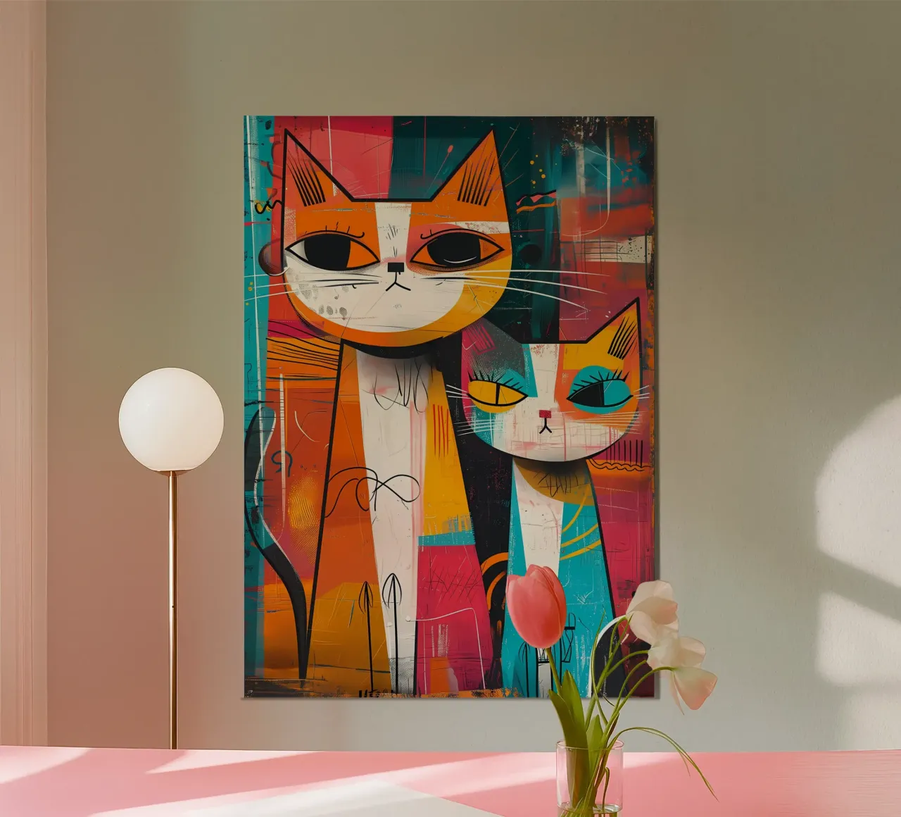 gatti felini baffi code alluminio dibond da Dale Edward YoungJr