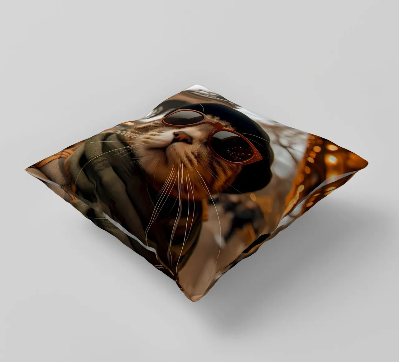 occhiali da sole gatto cappello torre eiffel cuscino da Dale Edward YoungJr