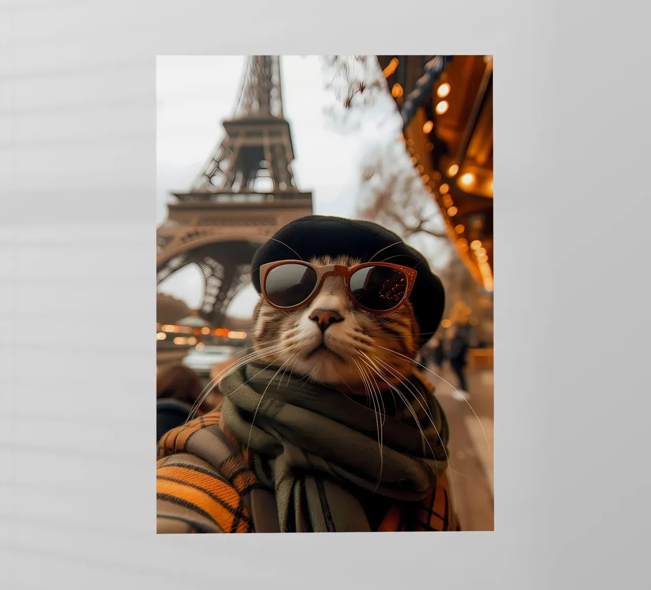 occhiali da sole gatto cappello torre eiffel pellicola backlit da Dale Edward YoungJr