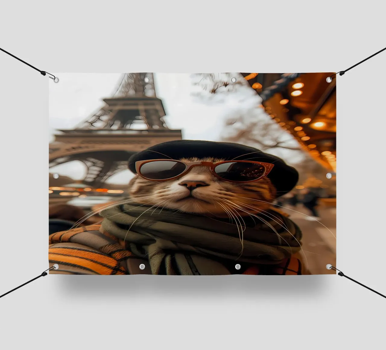 occhiali da sole gatto cappello torre eiffel telo in pvc da Dale Edward YoungJr
