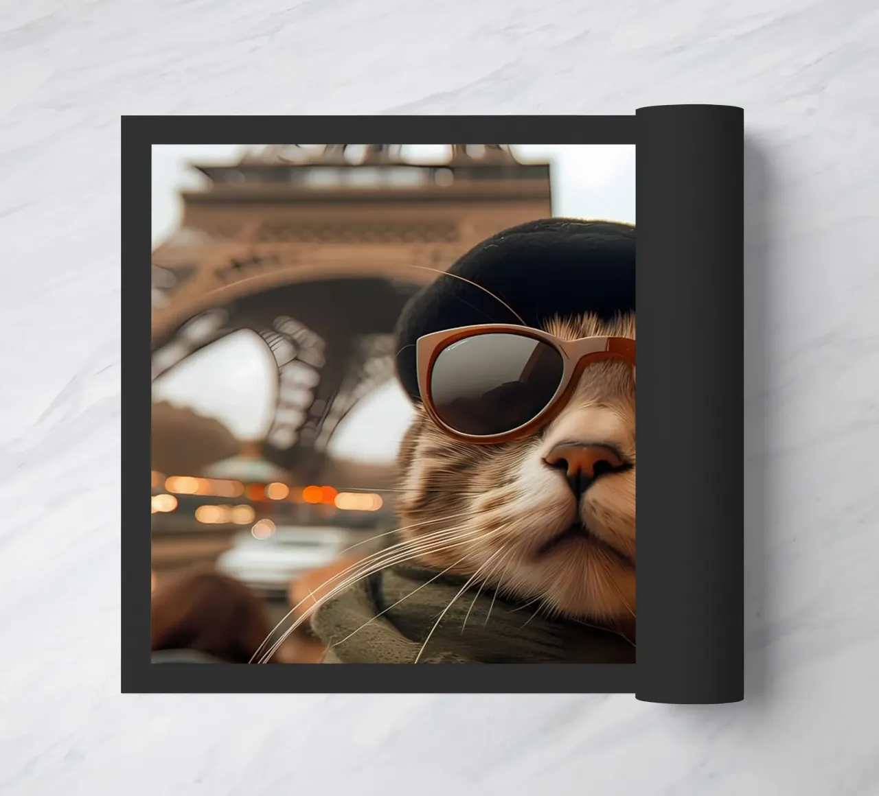 occhiali da sole gatto cappello torre eiffel zerbino da Dale Edward YoungJr