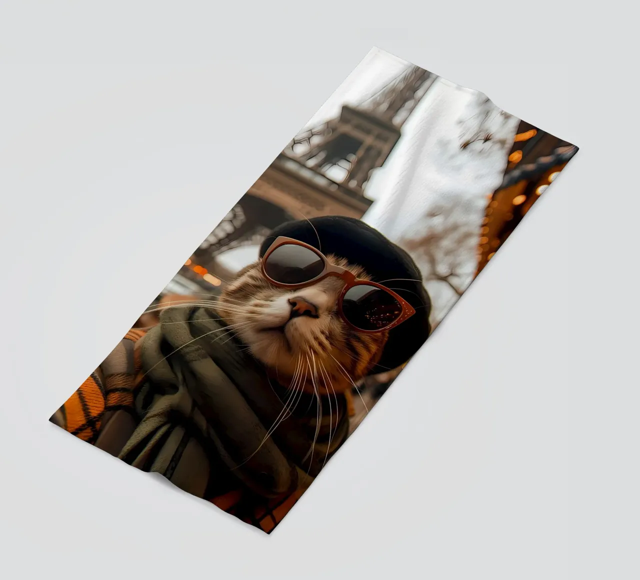occhiali da sole gatto cappello torre eiffel telo mare da Dale Edward YoungJr