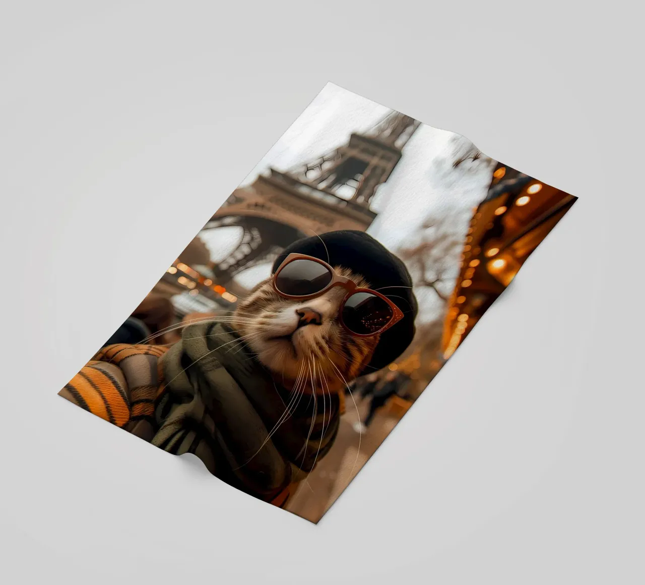 occhiali da sole gatto cappello torre eiffel telo mare da Dale Edward YoungJr